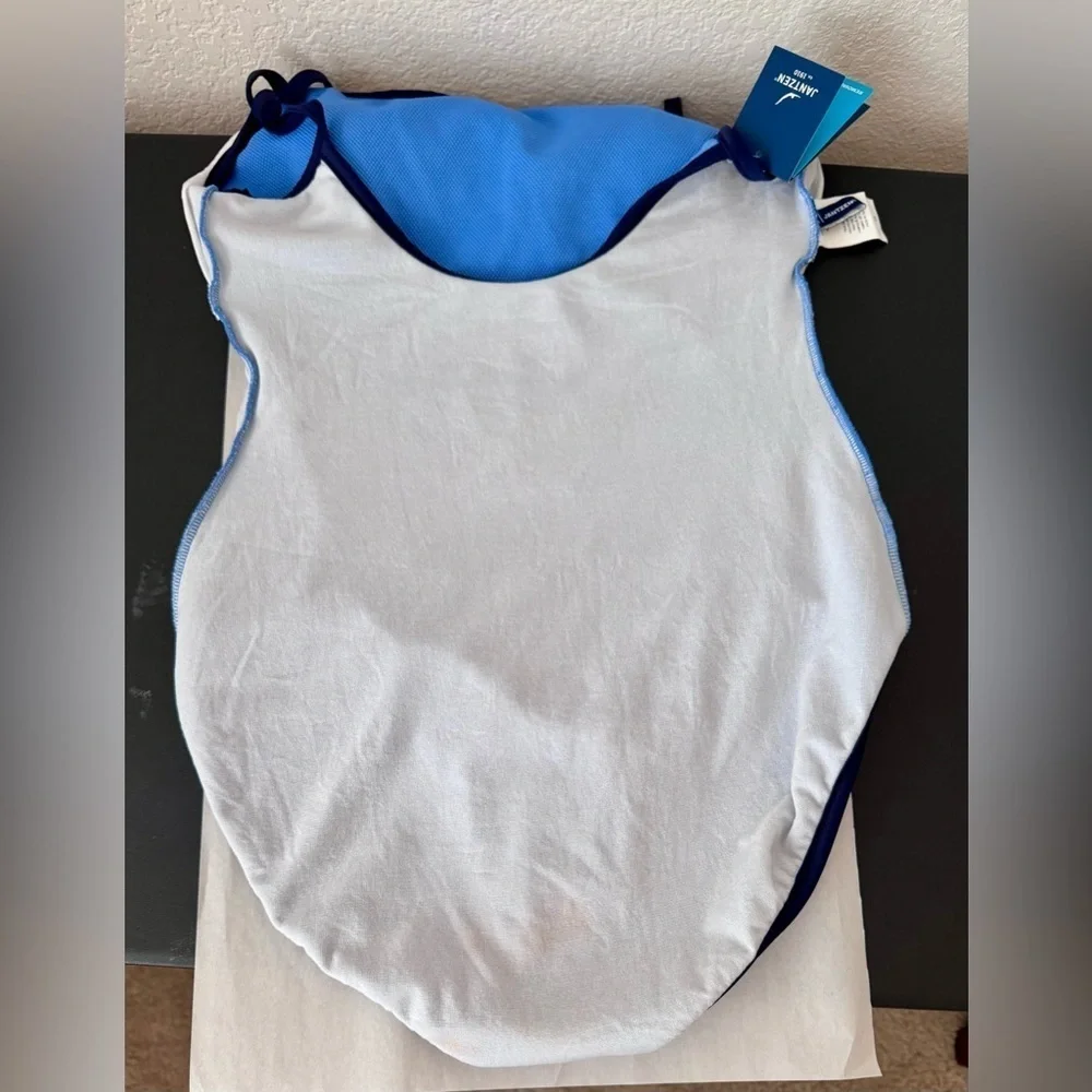 Jantzen One Piece Swimsuit Blue Removable Soft Cup Size 16